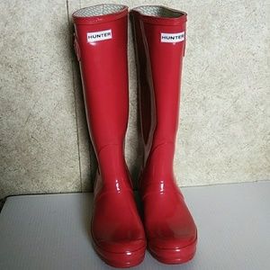 Hunter Original Red Glossy Rain Boots